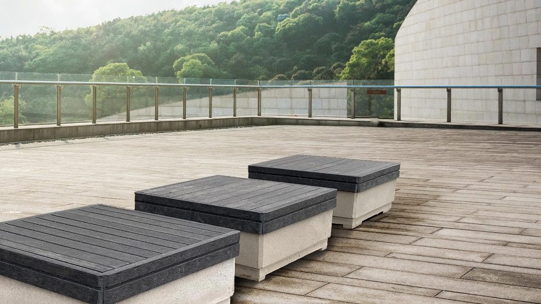 Patio Drummond mobilier urbain de béton 
